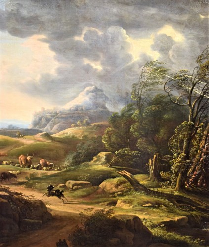 Landscape with shepherd and herds- Carlo Antonio Tavella (1668 - 1738) - 